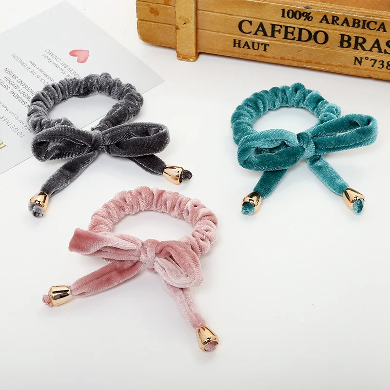 

New arrival Fashion women lovely knot bow Hair bands vintage hair Scrunchies girl's Hair Tie Accessories cute Ponytail Holder
