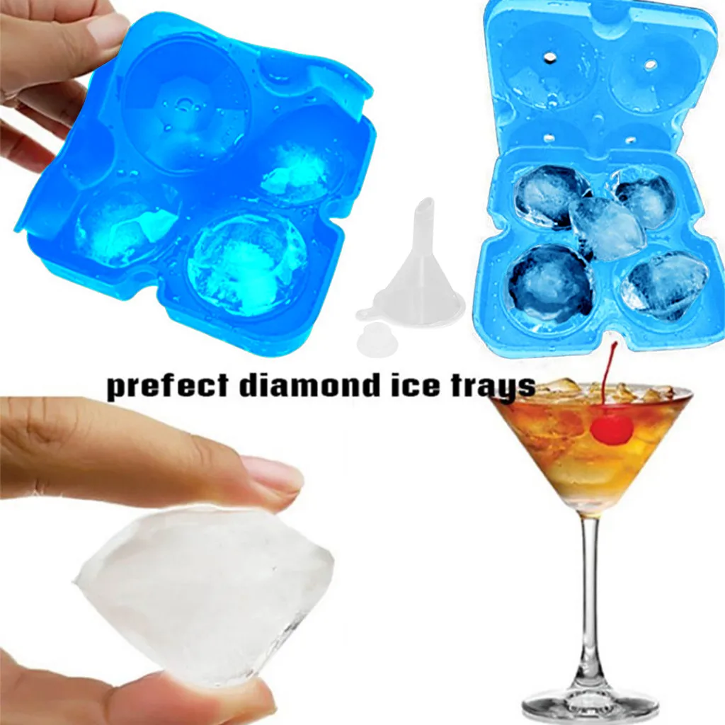 

Diamond Shape 3D Ice Cube Mold Maker Bar Party Silicone Ice Tray Chocolate Ice Cube Cake decoration Mold 2019