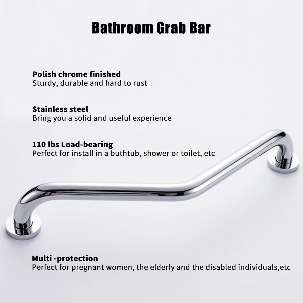 Stainless Steel Chrome Safety Rail Bathroom Tub Toilet Non-slip Handrail Grab Bar Shower Safety Support Handle Towel Rack