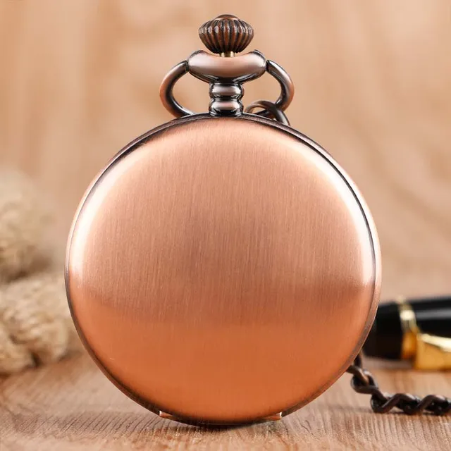 Vintage Classic Pocket Watch Stylish Elegant Retro Rose Copper Smooth Fob Fashio Vintage Classic Pocket Watch Stylish Elegant Retro Rose Copper Smooth Fob Fashio
