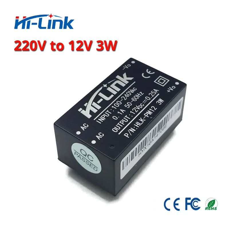 HLK-PM01/HLK-PM03/HLK-PM12 AC DC 220V постоянного тока до 3,3/5/12 V Мини интеллигентая(ый) бытовой Компактный импульсный понижающий модуль питания