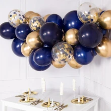 30 шт. набор темно-синие хромированные золотые воздушные шары "сделай сам" комплект гирлянды металлический хромированный шар гирлянда Свадьба Помолвка 21 день рождения Декор