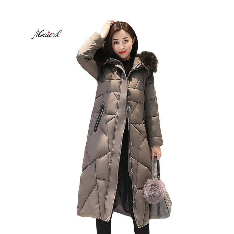 Для женщин зимние хлопковые jacket2018new Женская мода с капюшоном пуховик однотонные