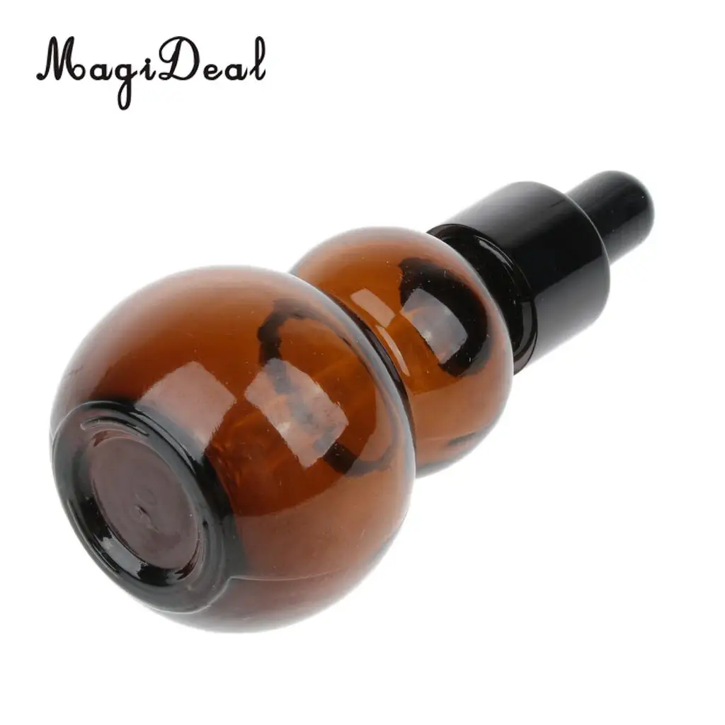 12pcs Refillable Portable Amber Empty Glass Essential Oil Makeup Eye Dropper Bottles Container 20ml 30ml