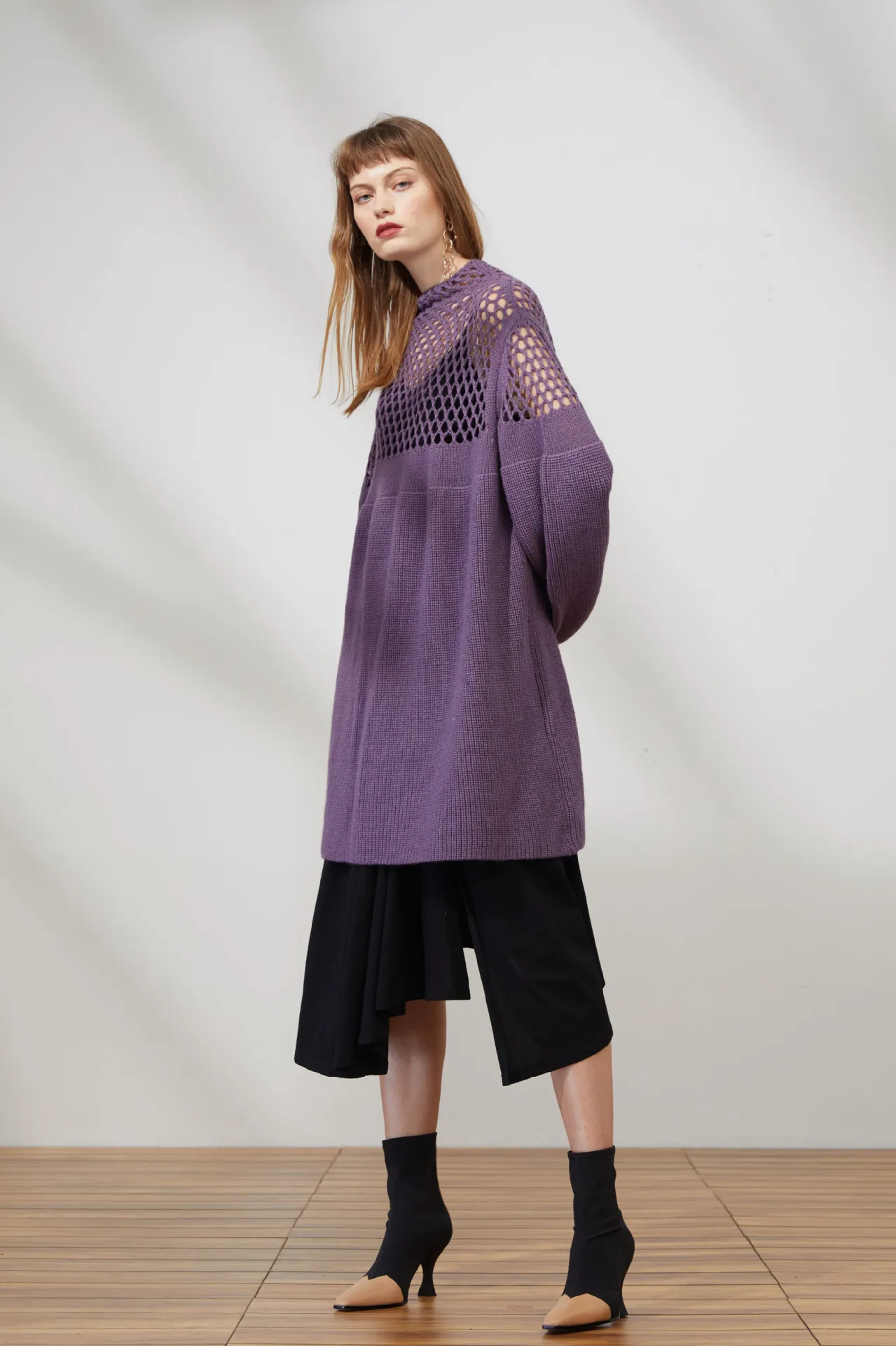 Для женщин 2018 г. осенние и зимние новые Улица прилив бренд Harajuku пикантные открытые Фонарь рукава свободные вязаный свитер Для женщин