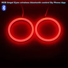 RGB Ангельские глазки хлопок светодиодные DRL Беспроводной контроллер Bluetooth для Фары для автомобиля туман лампы мотоцикл свет-одна пара