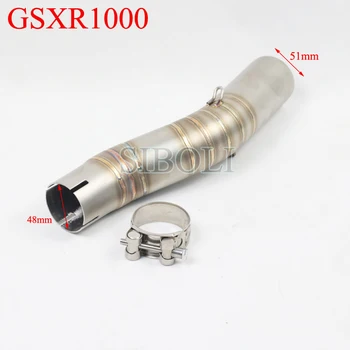 

GSXR1000 Motorcycle Slip On Link Pipe Middle Contact Bend Tube Without Muffler For SUZUKI GSXR1000 2003 2004 2005 2006