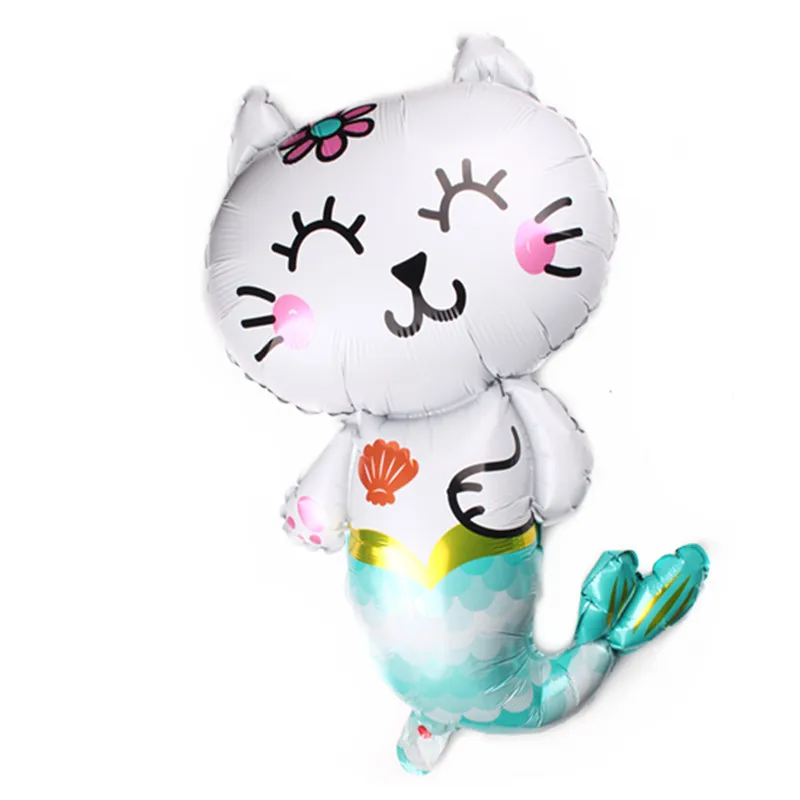 

New Arrival Mermaid Cat Kitten Foil Balloon Cartoon Animal Helium Balloon Baby Girl Happy Birthday Wedding Party Decoration Toy