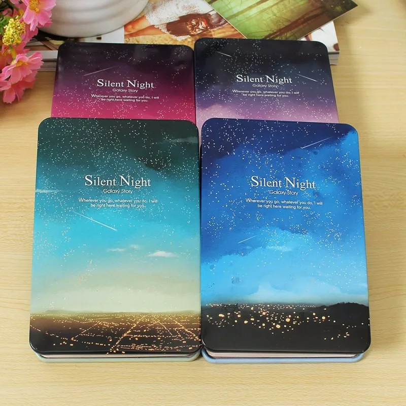 Звездный дневник, блокнот, цветная бумага, металлическая Обложка, тихая Ночная книга-блокнот, Дневник для путешествий, записная книжка, случайный цвет