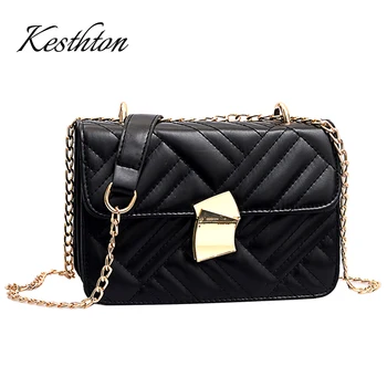 

Diamond lattice women shoulder bags high quality black white female crossbody bags fashion chains handbags 2019 new arrival