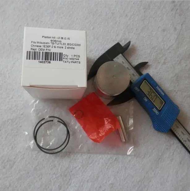 

1E36F-2 PISTON KIT 36MM FOR CHINESE 36F 36F-2 2 CYCLE ZYLINDER CYLINDER ASSEMBLY KOLBEN RING SET PIN CLIPS ASSY