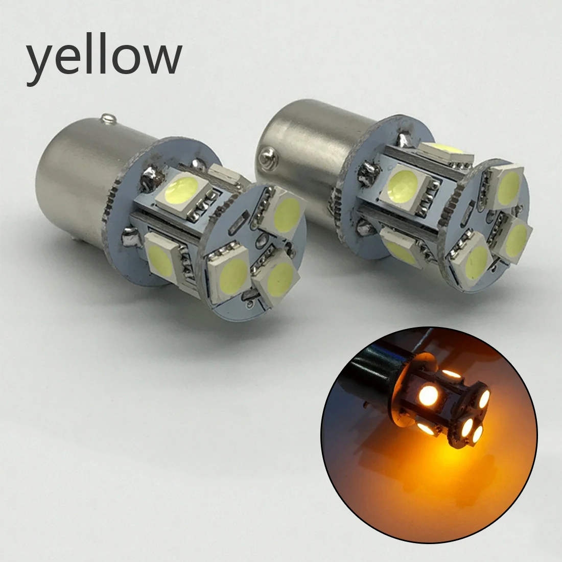 2 шт. BA15S R5W 1156 5050 8SMD светодиодный Автомобильный светодиодный поворотные парковочные сигнальные огни тормозной фонарь лампы Авто Задние Обратный лампы AC/DC 12V