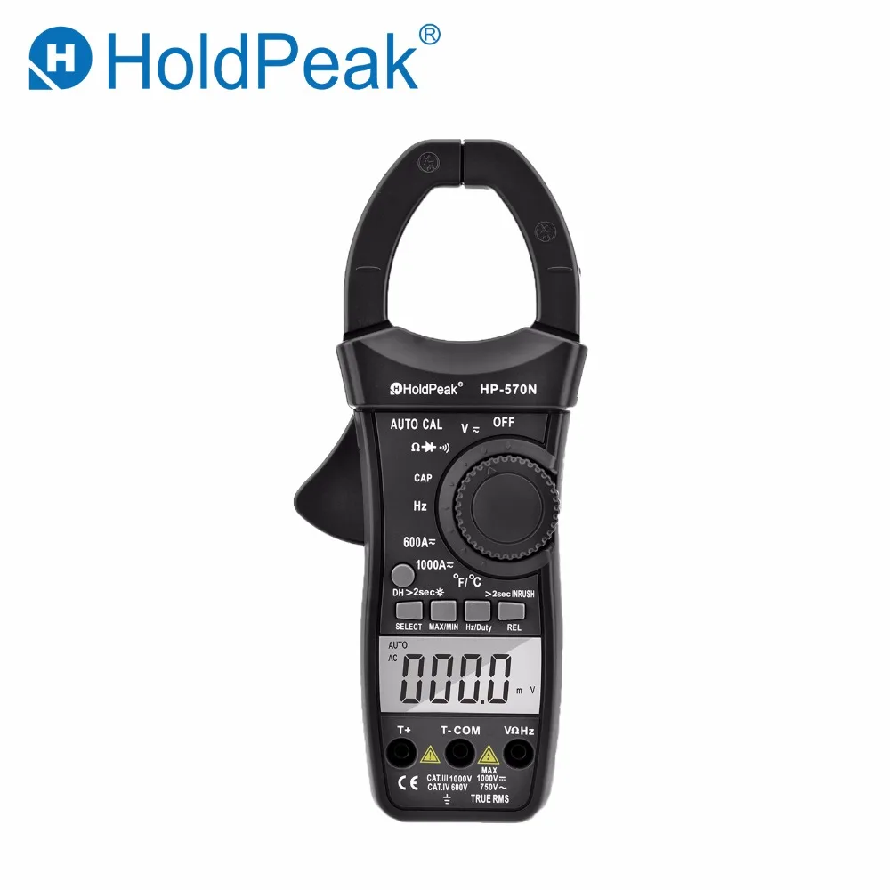 

HoldPeak HP-570N Auto Range DC/AC Digital Clamp Meter Multimeter Temperature/Frequency Backlight