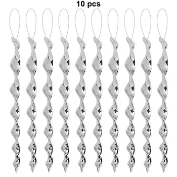 

Newly 10 Pcs/Set Bird Scare Rods Spiral Wind Effective Hanging Birds Repellant for Patio Garden House 12 inch