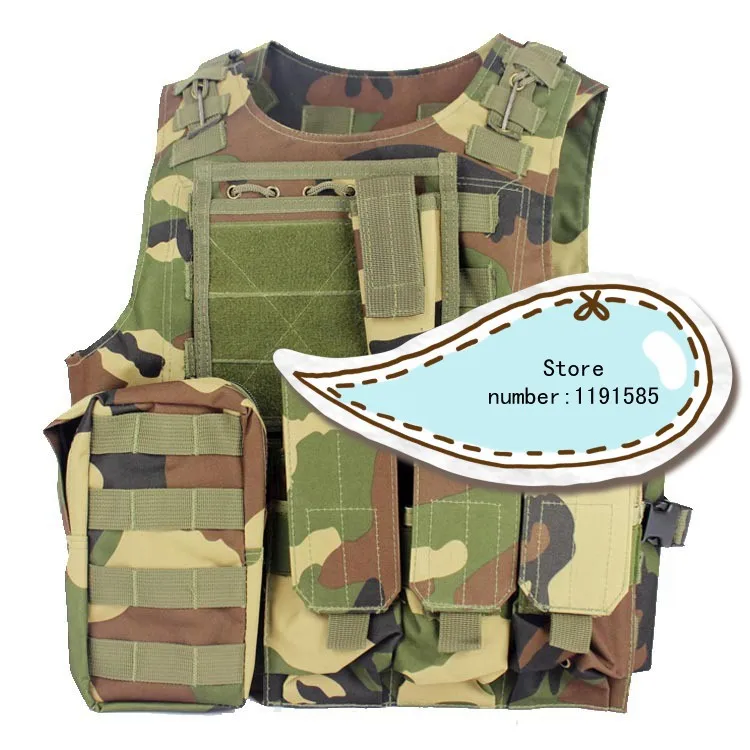 

Amphibians Molle Quick Release Chest Rig Harness Tactical Airsoft Paintball Molle Vest W/ Triple 5.56mm Mag Pouch Woodland