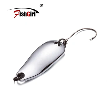 

fishgirl 10Pcs/lot Spinners Spoon Bait Peche 2.8g 28mm Metal Hard Bait Pesca Trout Spoon Lure Fishing Wobbler Perch Pike Salmon