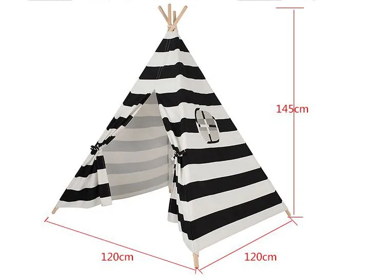 Детская палатка, игрушка nody Canvas Stripe Wigwan, индийская Крытая палатка teepee для детской комнаты, детский игровой домик для мальчиков и девочек, Открытый Кемпинг