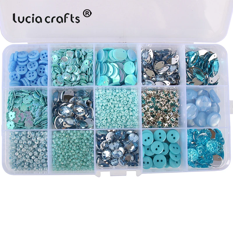 1Box 2-18mm Mixed Shapes Sew On Beads Buttons Sequin Rhinestone Craft For DIY Jewelry Making Garment Dress Shoe Caps Accessories