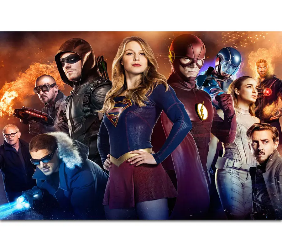 

Art Print The Supergirl Flash Arrow CW DC TV Series 14x21 24x36 27x40 Inch Silk Poster Wall Canvas Decoration X-074