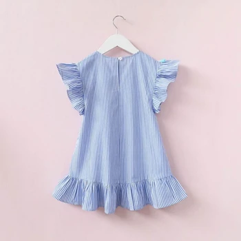 

Girls Tassel Flying Sleeve Dresses Stripe Cotton Cute Kids Party Dresses for Kids girls Princess Dress Tops Summer Clothes
