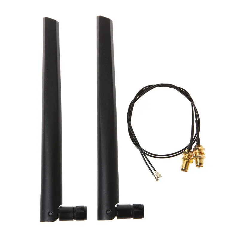 

2x 6dBi 2.4GHz 5GHz Dual Band WiFi Router Network Card RP-SMA Antenna 2 x U.fl IPEX Cable N8S5