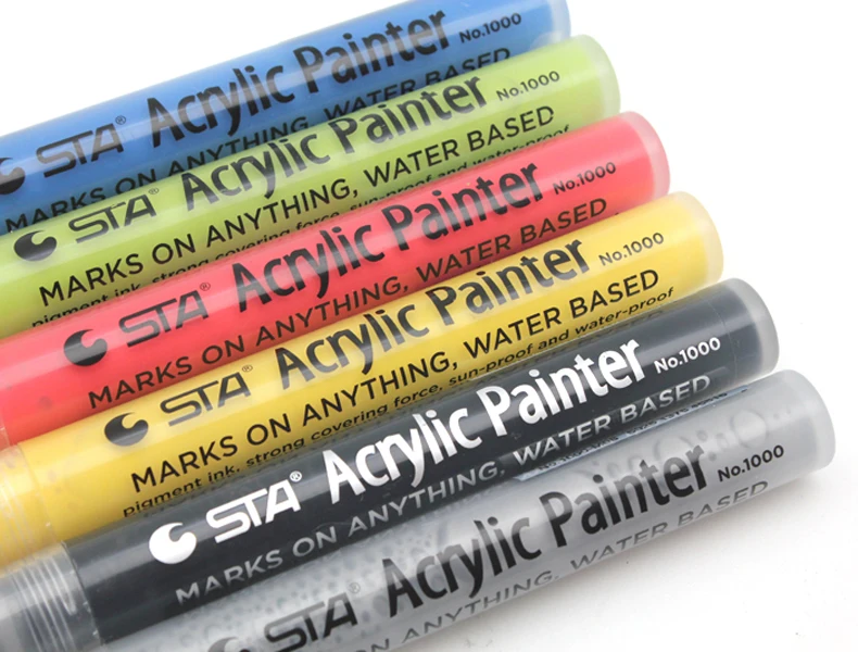 14 цветов STA Mark пропилен водонепроницаемый Перманентный маркер краска ручка