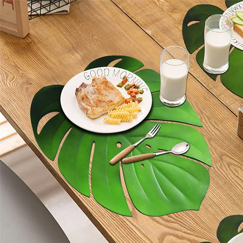 Современная индивидуальная имитация растений в форме листа столовая Посуда коврик стол с домашним декором украшение стол коврик чаша коврик