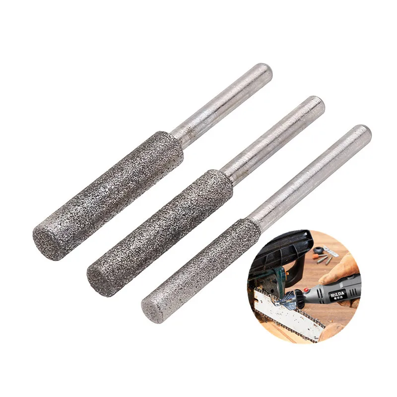  4/4.4/5mm Diamond Chainsaw Grinding Head Sharpener Polishing Burr Stone File Chain Saw Metal Polish