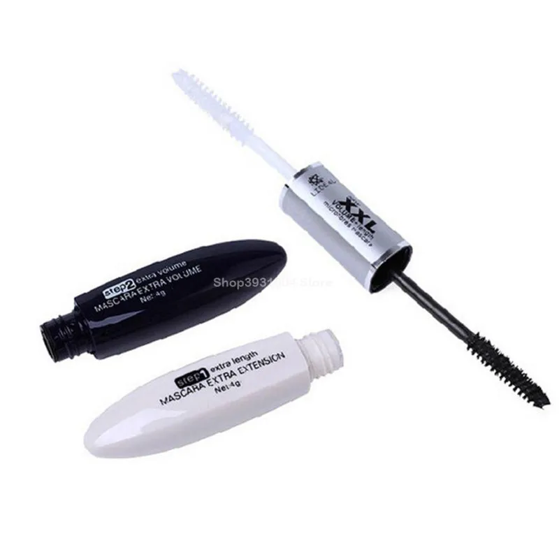 Beli 2 In 1 4D Serat Sutra Lash Mascara Maskara Hitam Tahan Air Serat Sutra Volume Double Memanjang Curling Maskara Mata