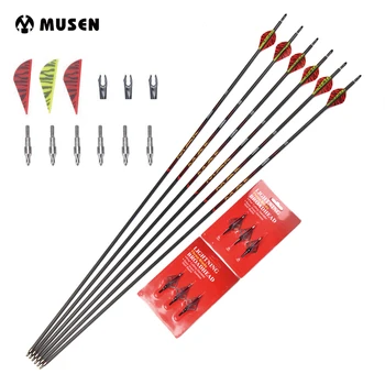 

Spine 350 Length 31" MAK Carbon Arrow 6/12/24pcs Arrows with OD7mm 2 Red 1 Yellow Feature for Compound/Recurve Bow Hunting