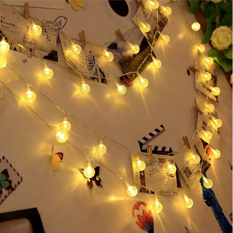 NEW 20/30/50 LED Crystal ball LED Solar Lamp Power LED String Fairy Lights Solar Garlands Garden Christmas Decor For Outdoor