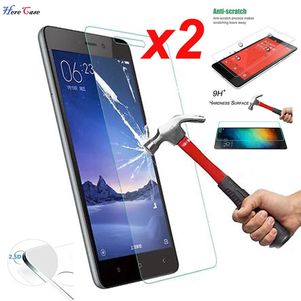 

2pcs Tempered Glass Protective Screen Protector For Xiaomi Redmi Note 4 / 4X clear glass film for Redmi 5S Plus Redmi 4pro 4X 4A
