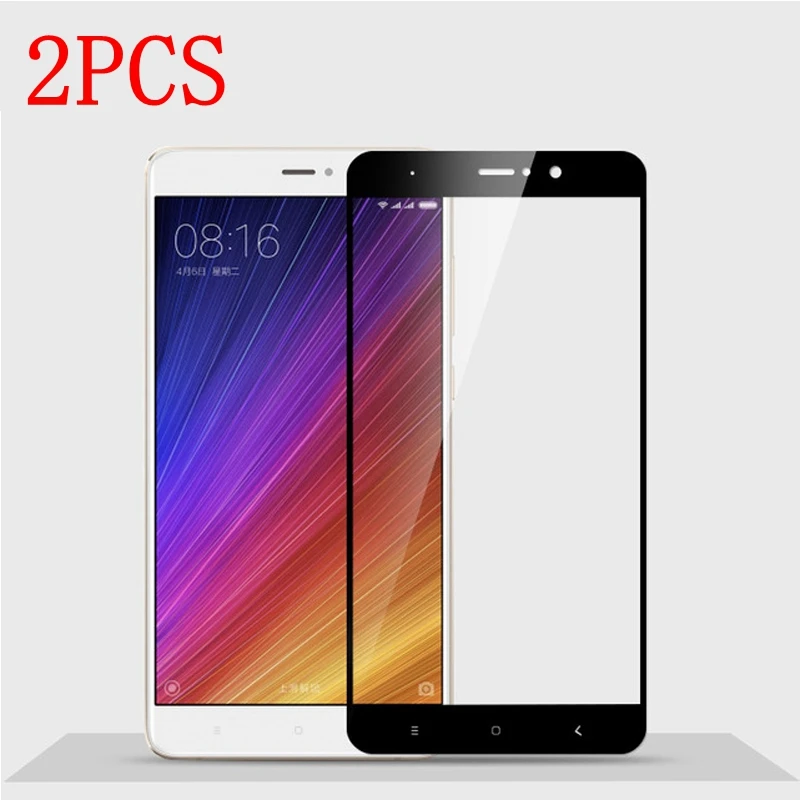 Закаленное стекло с полным покрытием для Xiaomi Mi5s Plus 2 шт. защита экрана защитная
