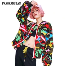 Женская весенне-осенняя новая куртка с длинными рукавами женская модная камуфляжная шеврон с принтом Дизайнерская куртка высокого качества свободная верхняя одежда JQ703