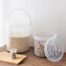 Домашняя портативная прозрачная емкость для риса с крышкой пластиковая коробка для хранения от насекомых кухонная влагостойкая рисовая мука коробка для хранения