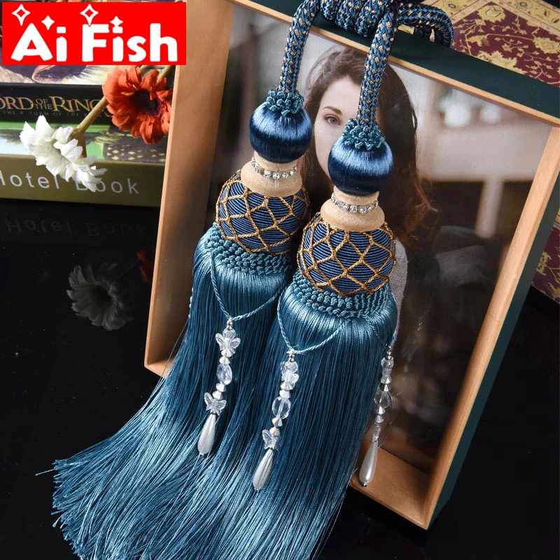 1 Pair Silk Fringe Luxury Hanging Ball Spike Handmade Tennis