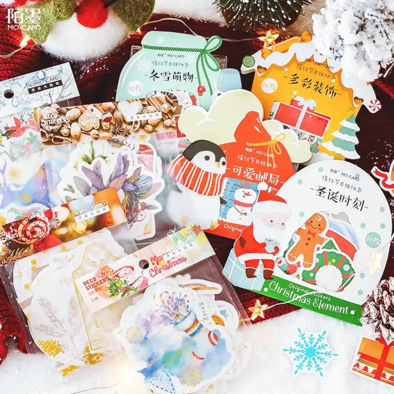 

Creative Cute Christmas Stamp DIY Diary Gilding Decoration Stickers Scrapbooking Seal Sticker Kawaii Stationery For Child