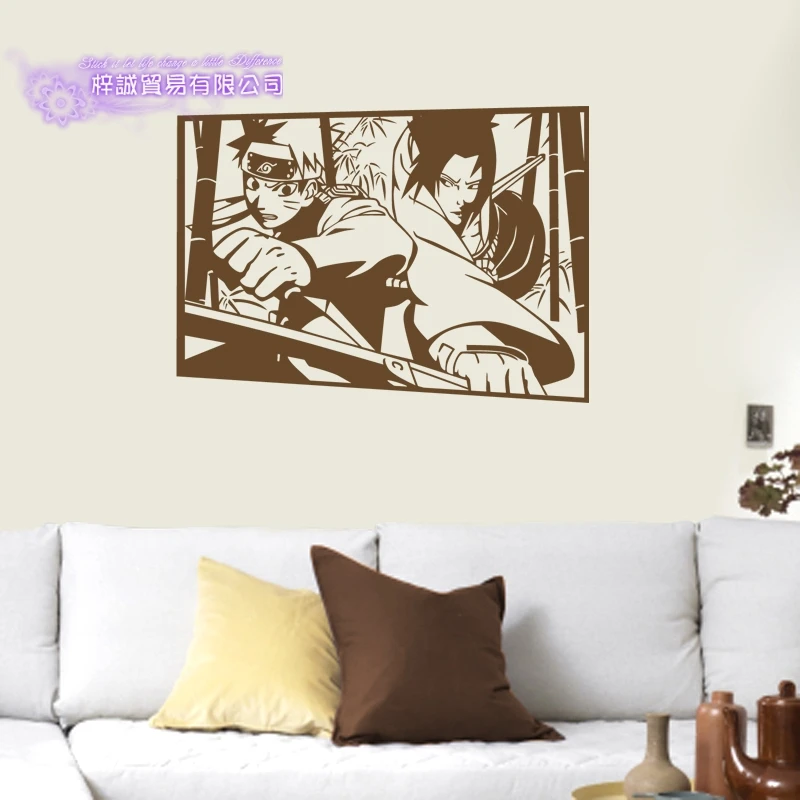 DCTAL Naruto Japanese Cartoon Car Uchiha Sasuke Sticker Uzumaki Naruto Decal Posters Vinyl Wall Decals Pegatina Decor Sticker