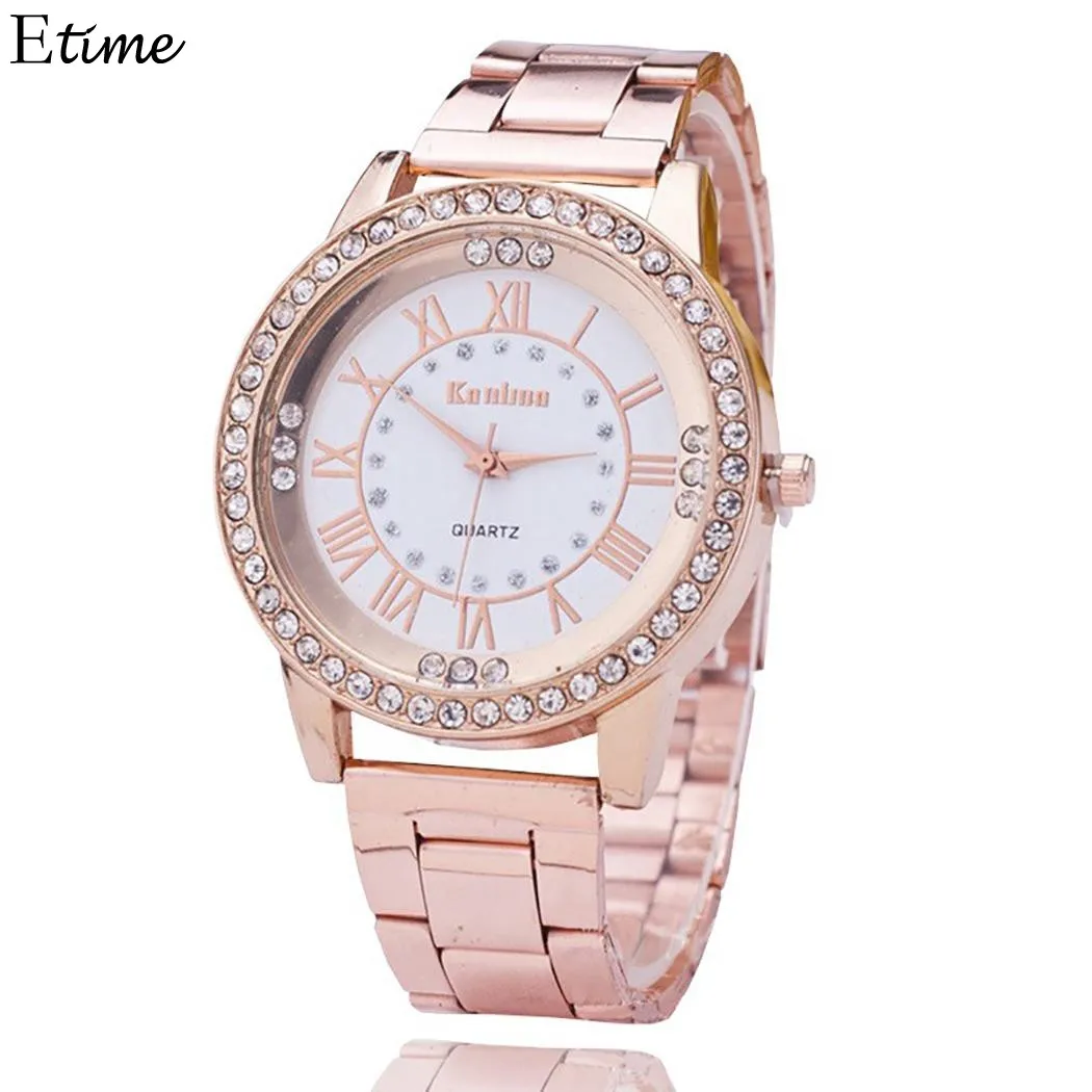 

Fashion Watch Women relogio feminino Women Watches Steel Band Rhinestone Dial Analog Quartz Wrist Ladies Watch Clock 3 Colors