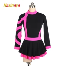 Nasinaya платье для фигурного катания топы с юбкой Индивидуальные соревнования льда юбки для конькобежцев для девочек женщин детей представление
