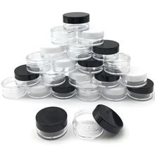 Bộ 50 5 Gram Bình Chiếm Bình Đựng Mỹ Phẩm Mẫu Trống Đựng Nhựa Tròn Nắp Nhỏ 5 Ml Có đen Trắng Trong Bộ Đội(China)