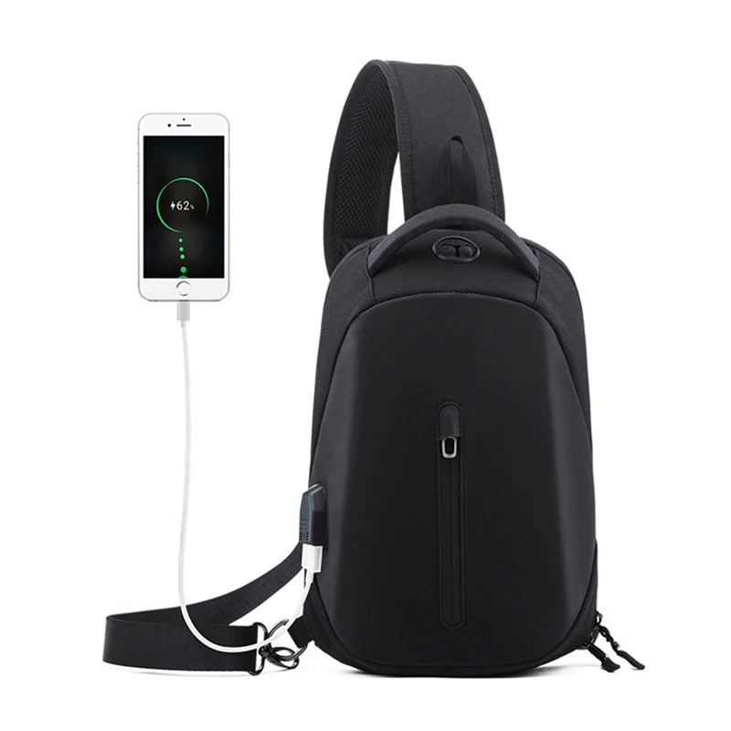 

New Fashion Men Chest Bag Multi-function Chest Pack Anti Theft Male Single Shoulder Bags Hot Sale USB Charging Crossbody Bag