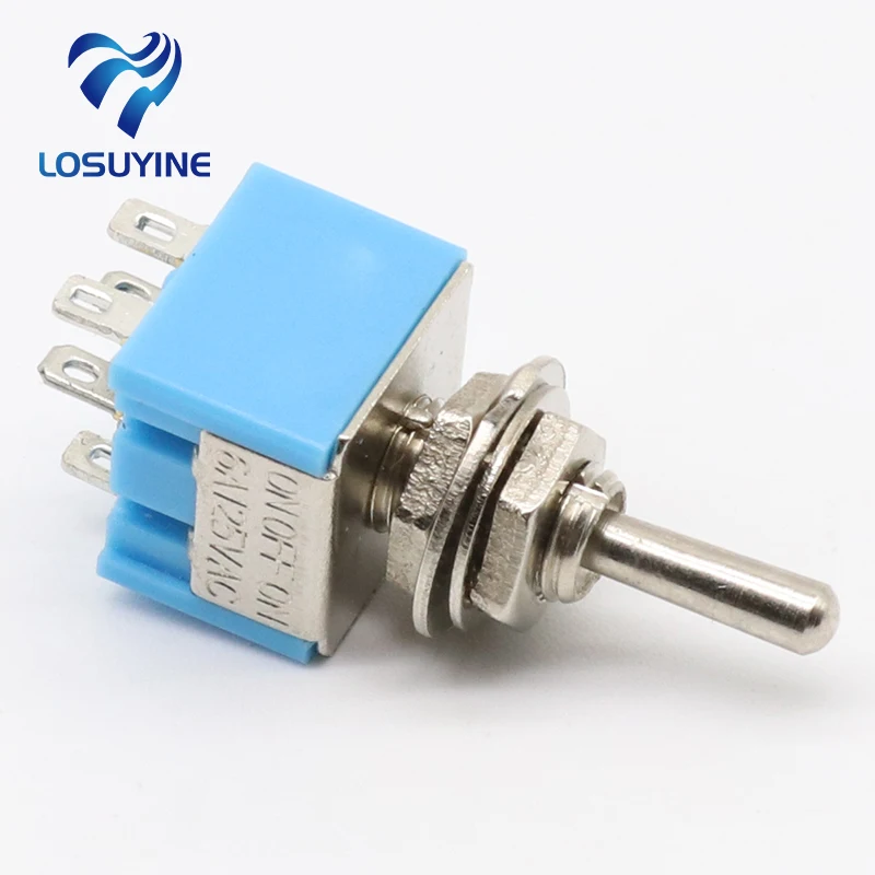 Promotion! 5pcs 3 Position 2P2T DPDT ON-OFF-ON Miniature Mini Toggle Switch 6A 125V