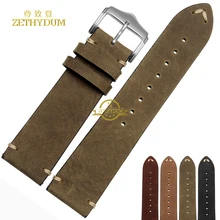 Ретро матовый браслет из натуральной кожи ручной работы ремешок для часов 18 20 мм 22 мм наручные часы ремешок наручные часы