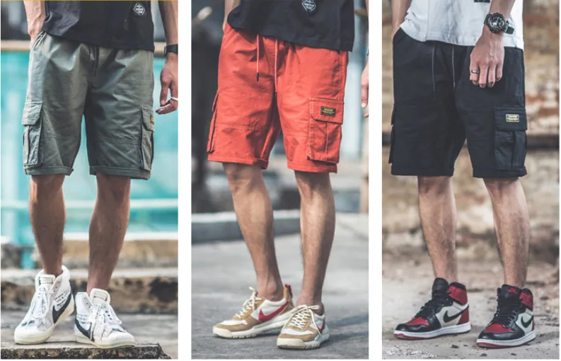 Оригинальный бренд tide youth tooling мульти-мешок шорты пляжные брюки высокого качества хлопок пять-брюки шорты хип-хоп мужские