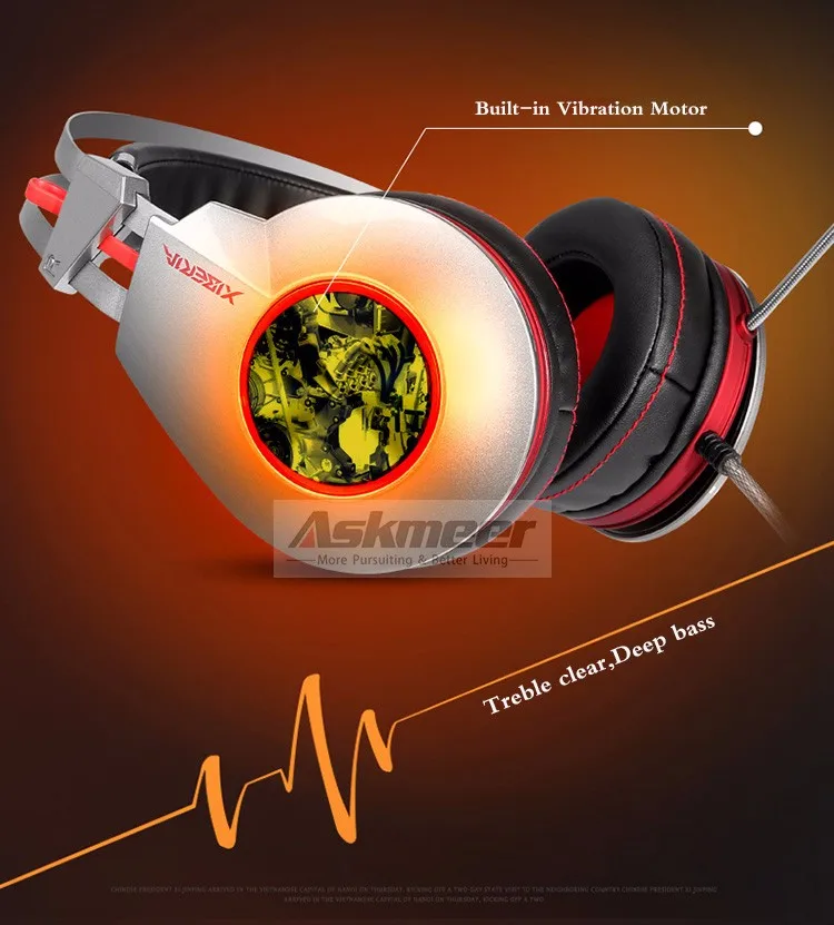 XIBERIA K5 Comfortable USB Over-Ear Pro Gaming Headset for PC with Surround Sound Flexible Microphone (5)