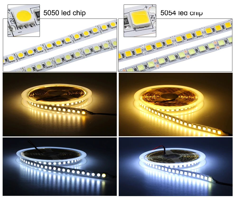 5054 Светодиодные ленты Light 120 светодиодный s/M без Водонепроницаемый DC12V 5 м лента ярче, чем 5050 теплый белый/холодный