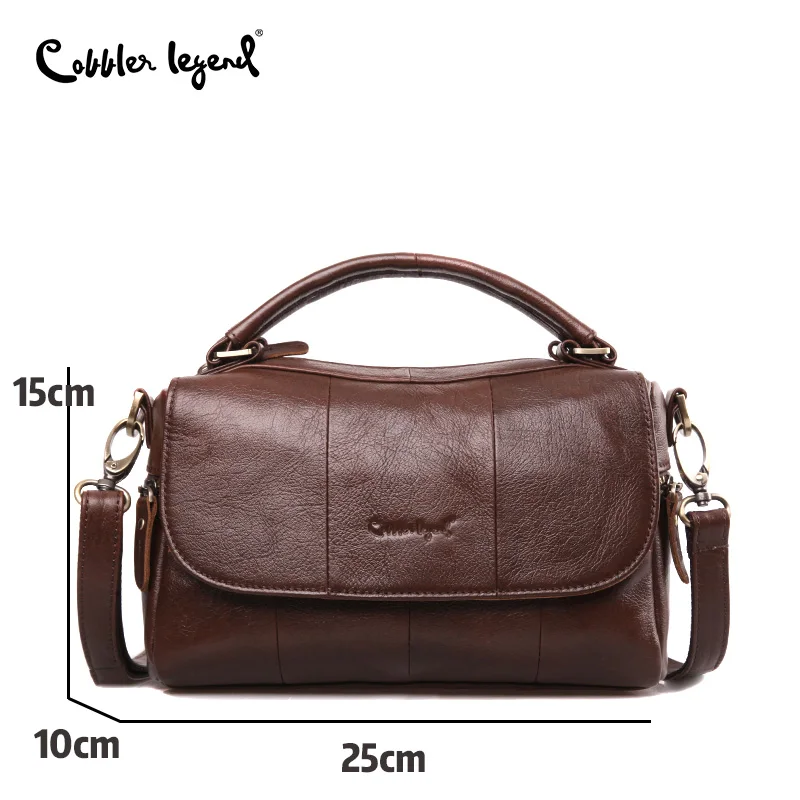 Cobbler Legend Designer Genuine Leather Women Handbag Fashion Original Shoulder Bag Crossbody Vintage Handmade Luxury Brand Bag - Цвет: Coffee