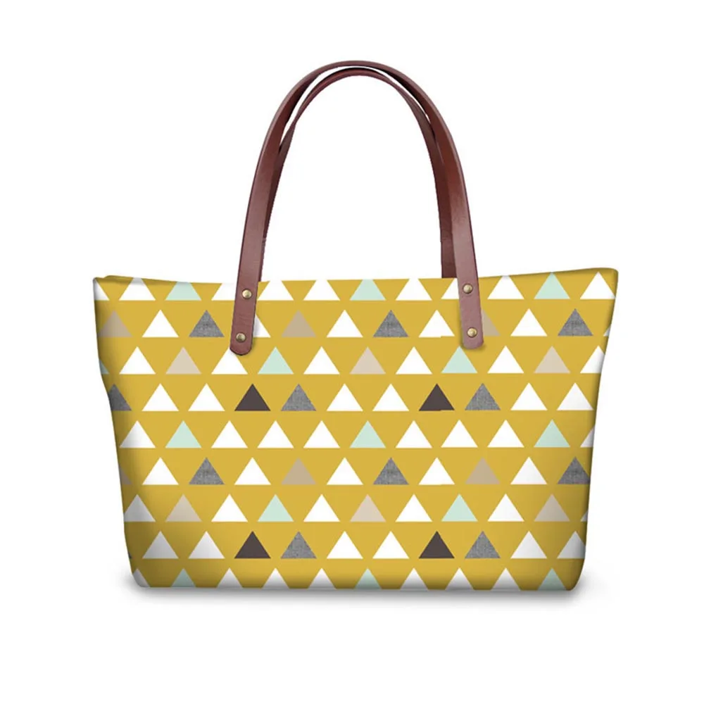 

Customized Luxury Handbags Women Bags Designer Mod Mint Triangles Pattern Women's Handbags Large Casual Tote Bag for Ladies