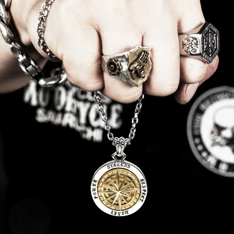 Ожерелье-Компас для мужчин высокая скорость вращения кулон из нержавеющей стали хип-хоп Уличная культура mygrillz